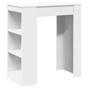 Tavolo Bar con Rastrelliera Bianco 95x47x103,5 cm Multistrato