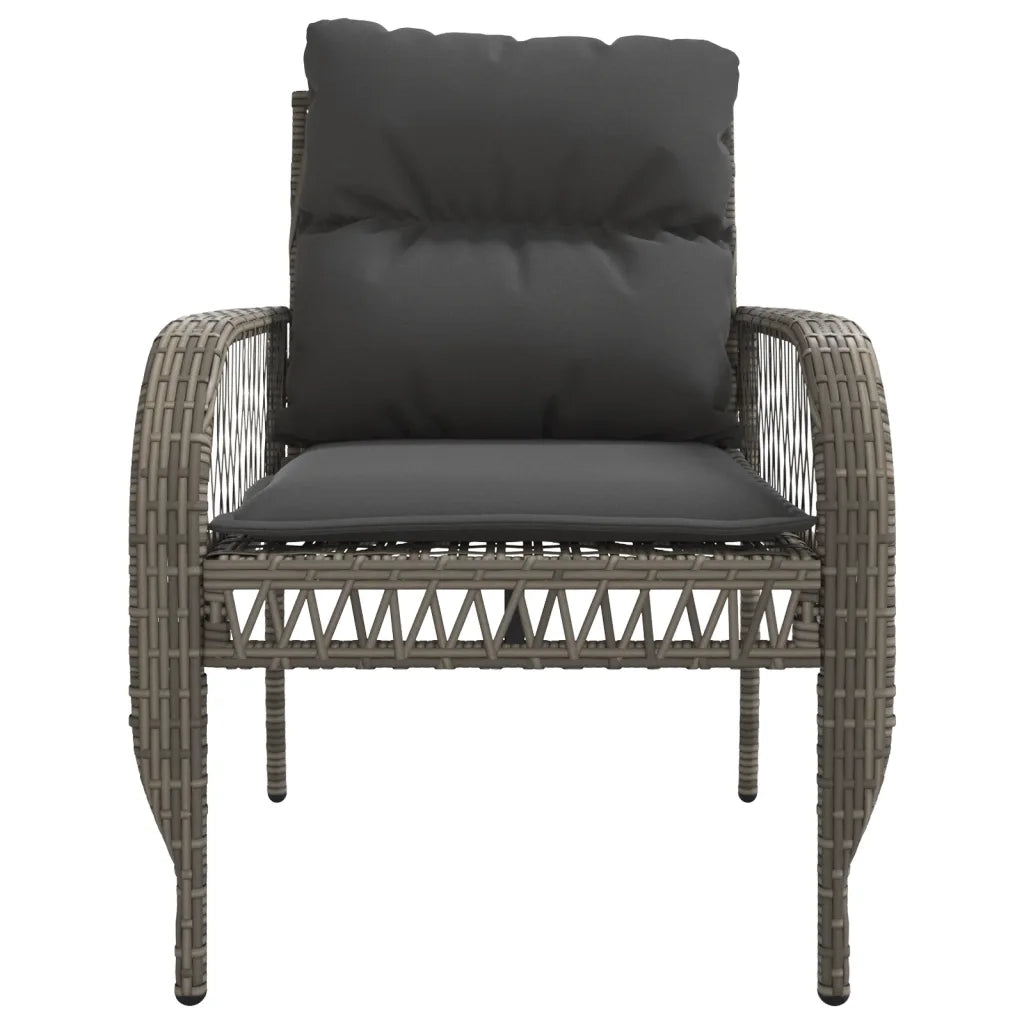 Set Divani da Giardino 4 pz con Cuscini in Polyrattan Grigio