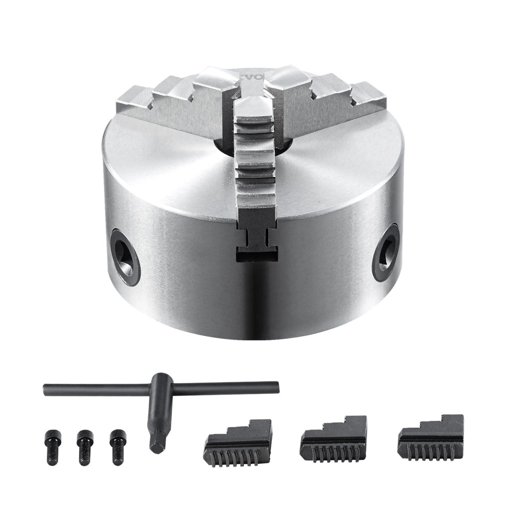 Mandrino per tornio autocentrante a 3 ganasce K11-160 in ghisa HT300 diametro 160 ± 5 mm per officina e fai da te