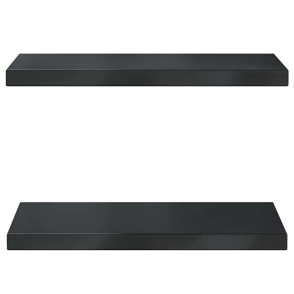 Mensole a Muro 2 pz 50x23,5 cm Nero in Acciaio Inossidabile 30295