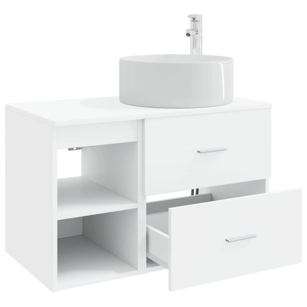Set di mobili per il bagno 2 pcs Bianco Legno ingegnerizzato 3403928