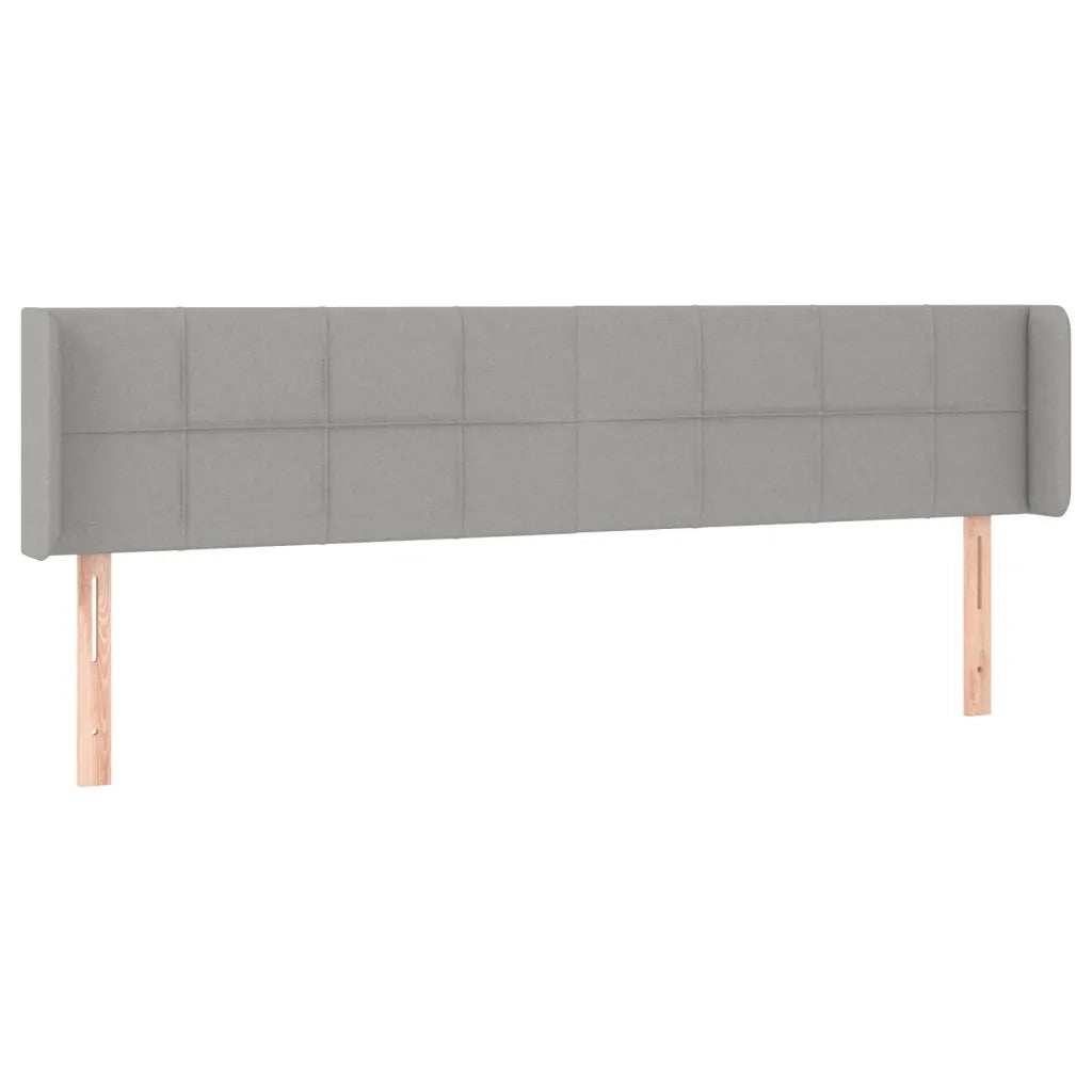 Testiera ad Orecchio Grigio Chiaro 183x16x78/88 cm in Tessuto