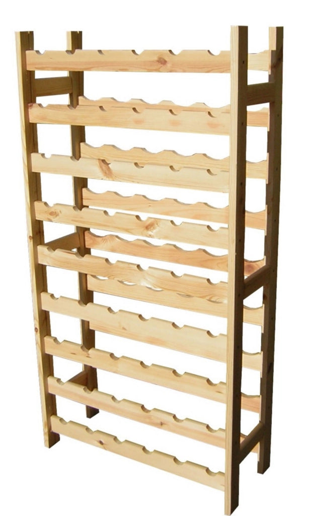 Portabottiglia 54 Posti 63x27x120 cm in Legno di Pino Naturale
