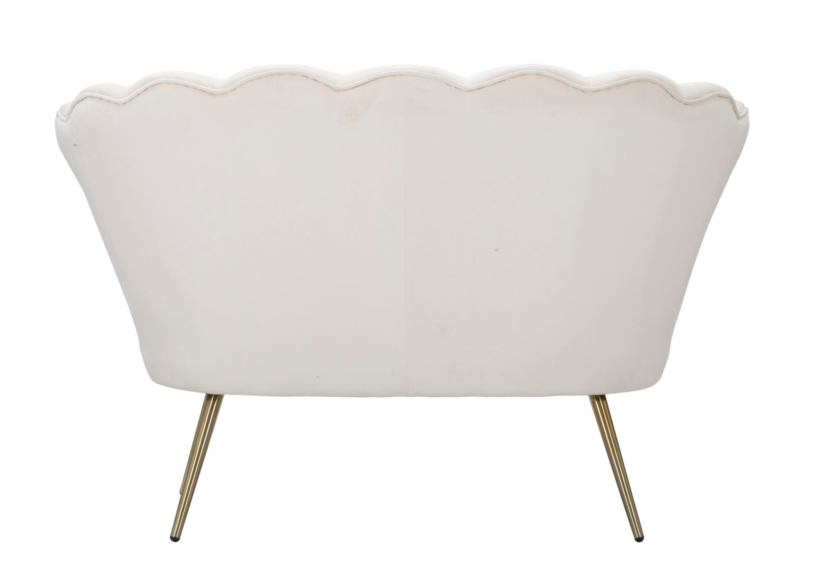 Divanetto Vienna Crema 130x74x84 cm Spugna e Tessuto e Metallo Bianco e Oro