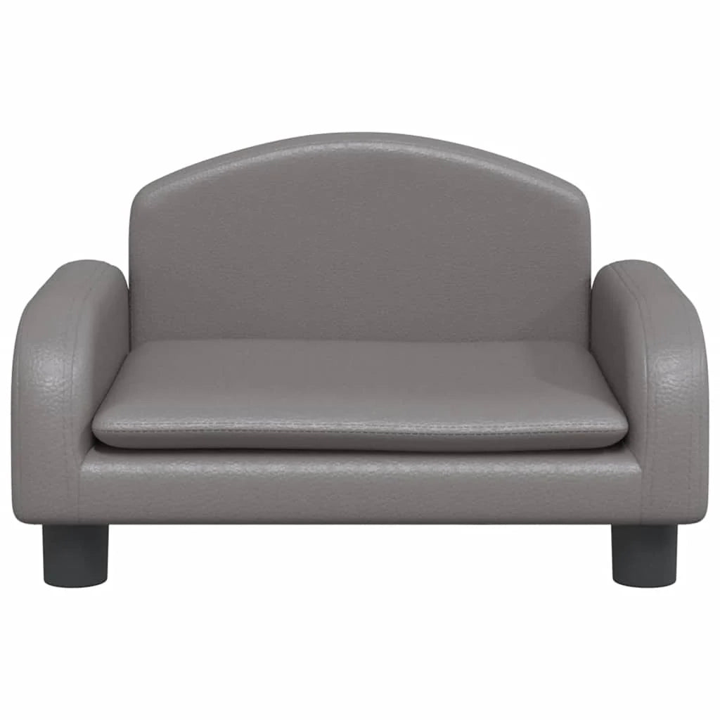 Cuccia per cani a forma di cesto comoda 50 x 40 x 30 cm in similpelle grigia 02_0042673