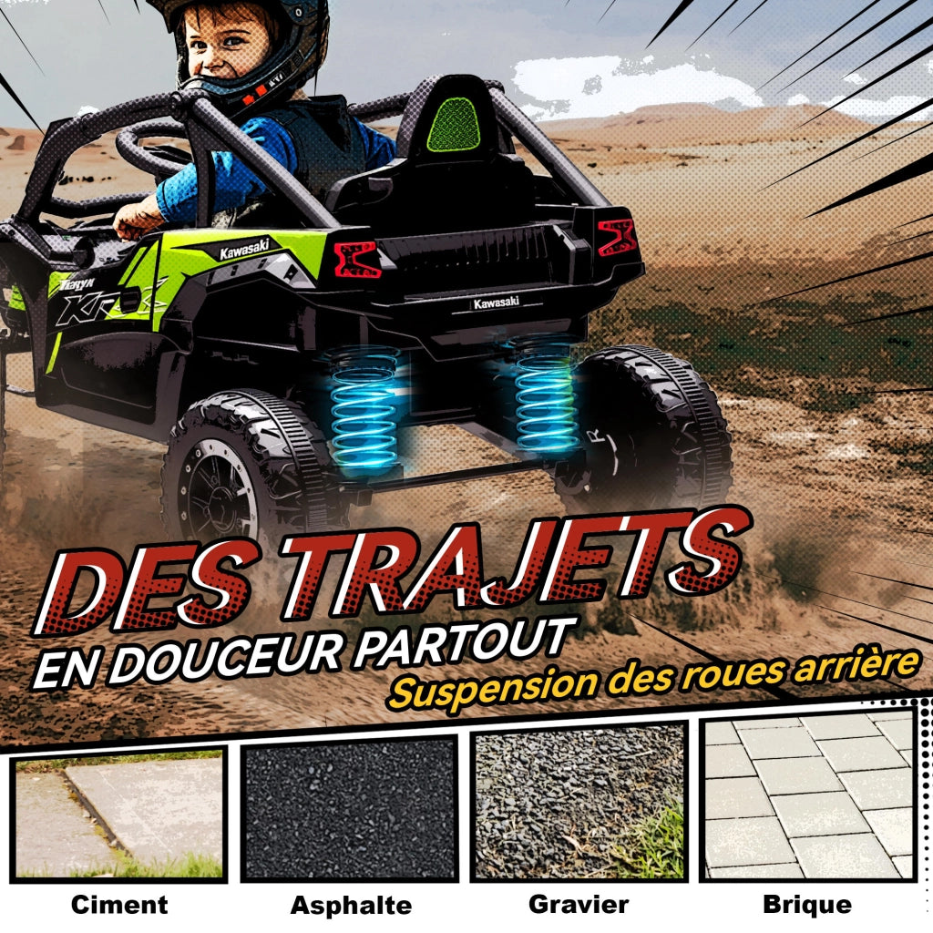 Veicolo elettrico per bambini UTV KAWASAKI TERYX KRX 1000 ¨C zephmum ¨C 100x64x56 cm nero