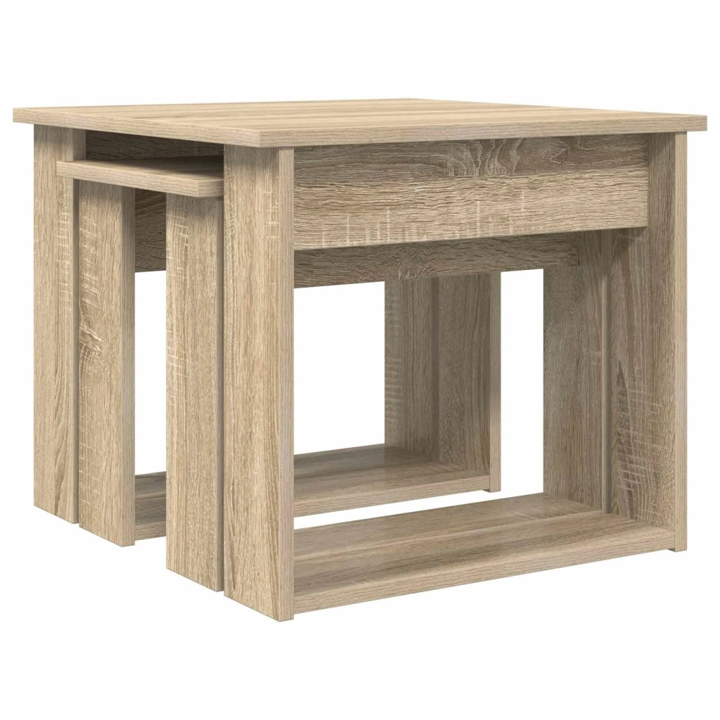 Set di Tavolini da Caffè 2 pcs Rovere Sonoma Legno multistrato 8000126