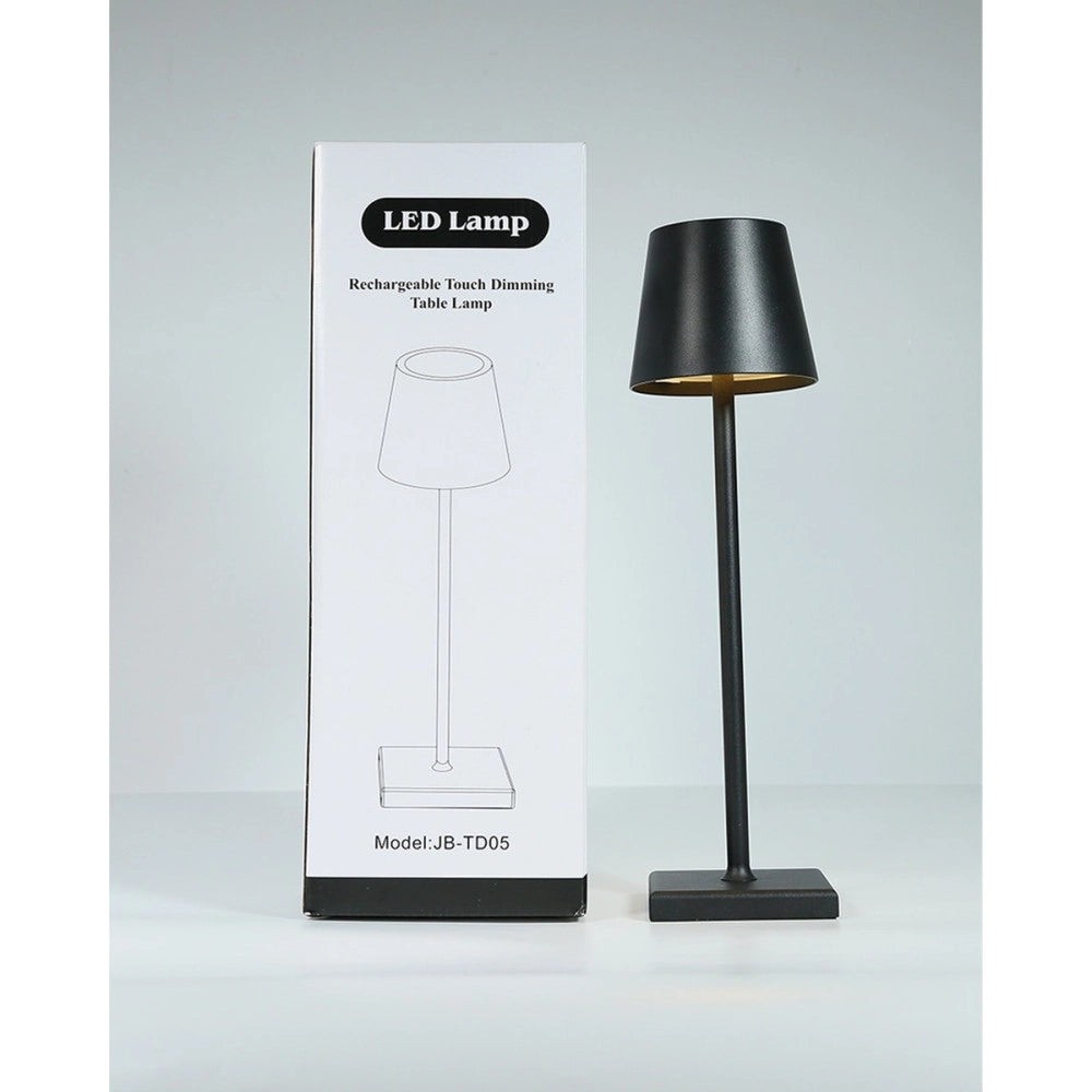 Trade Shop - Lampada Da Tavolo A Led Usb Ricaricabile Nero Per Interno Ed Esterno 3 Colori -