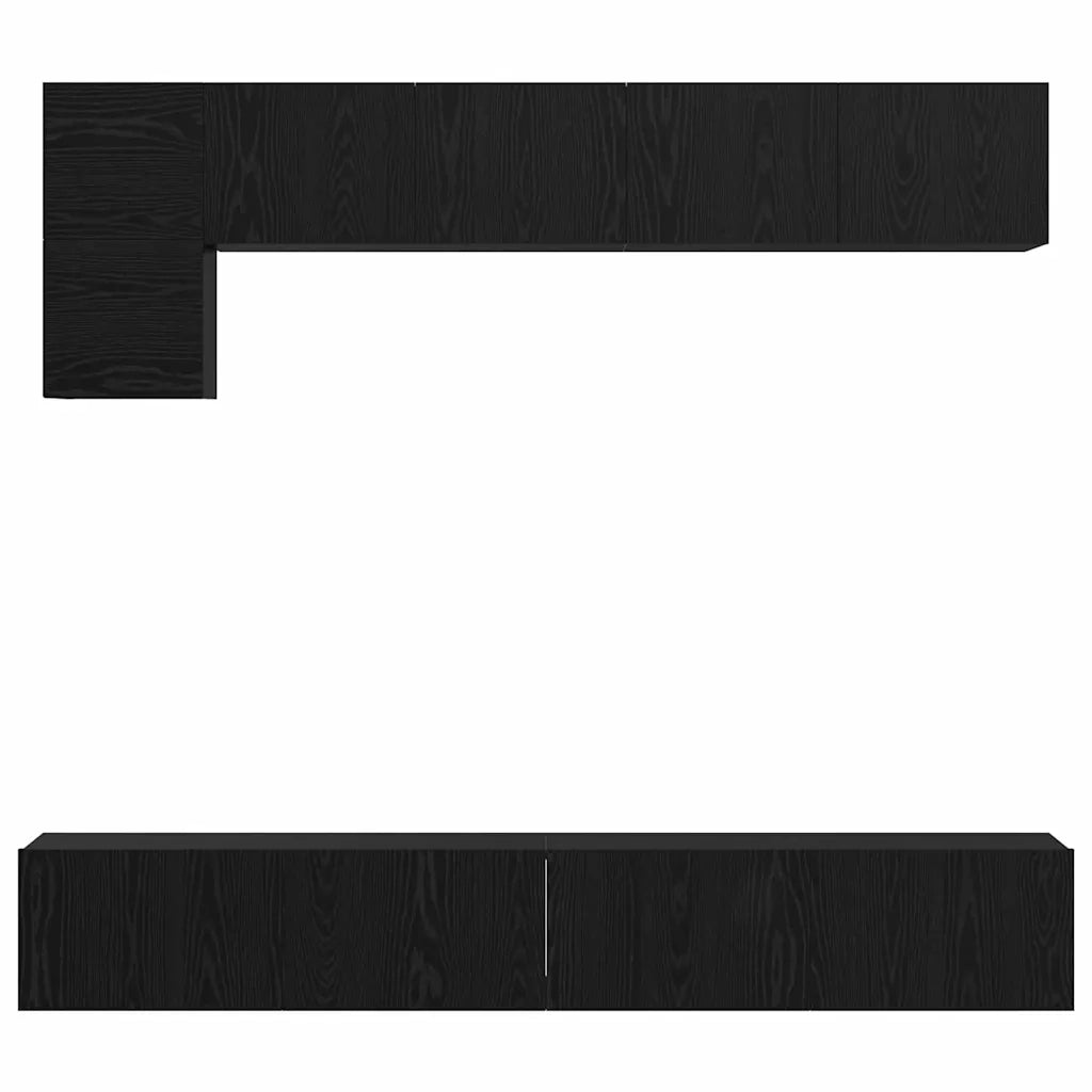 Set mobile TV 5 pcs Rovere Nero Legno multistrato 3393196