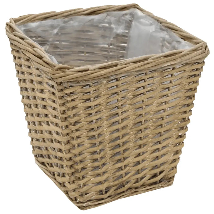 Letti Rialzati da Giardino 3 pz in Vimini e Rivestimento in PE 246833