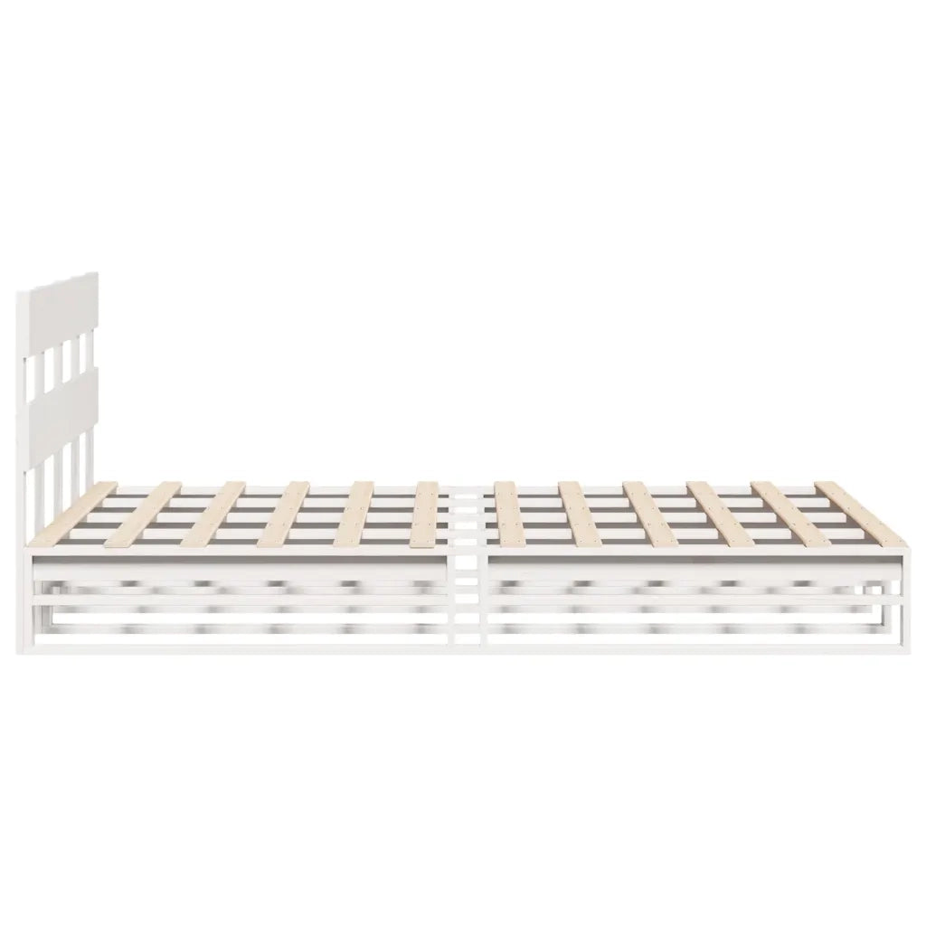 Letto senza Materasso Bianco 120x200 cm Legno Massello di Pino 3302292