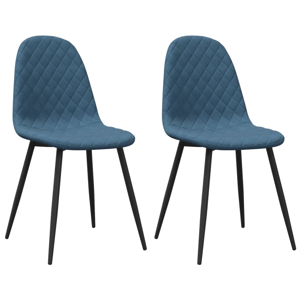 Sedie da Pranzo 2 pz Blu in Velluto cod mxl 21897