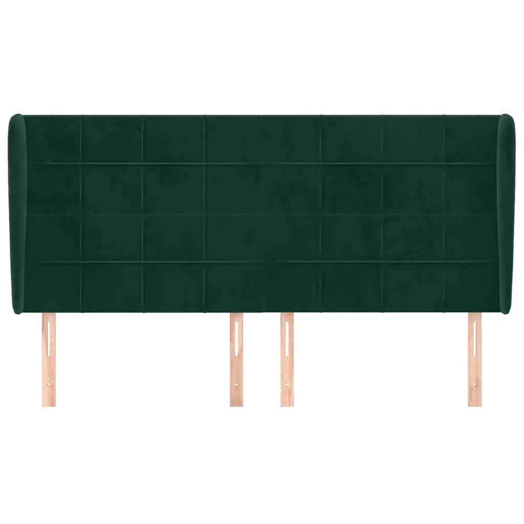 Testiera ad Orecchio Verde Scuro 183x23x118/128cm in Velluto 3118019