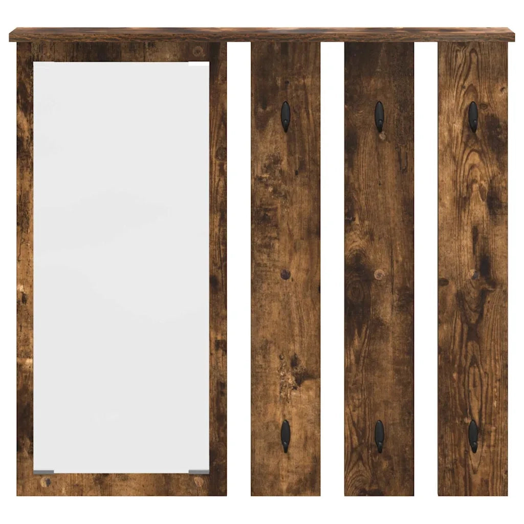 Appendiabiti a muro con lo scaffale Rovere fumo 84 x 10 x 80 cm 874495