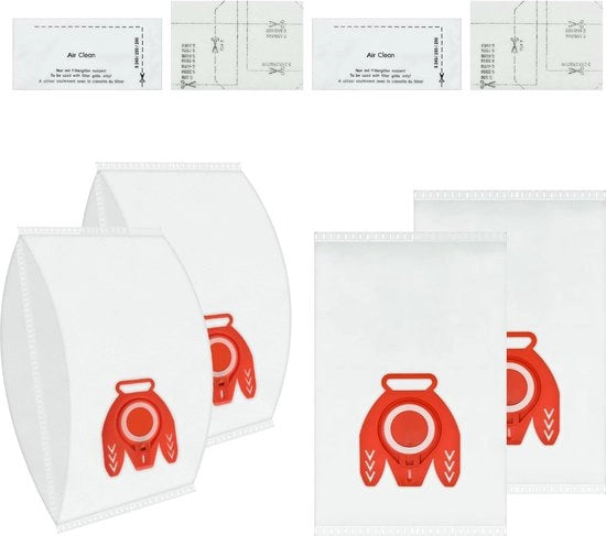 Sacchi aspirapolvere sostitutivi compatibili con Miele FJM, per aspirapolvere Miele con filtro di protezione motore e filtro AirClean, sacchi aspirapolvere 3D Efficiency FJM compatibili con serie C1/C2, S4, S6
