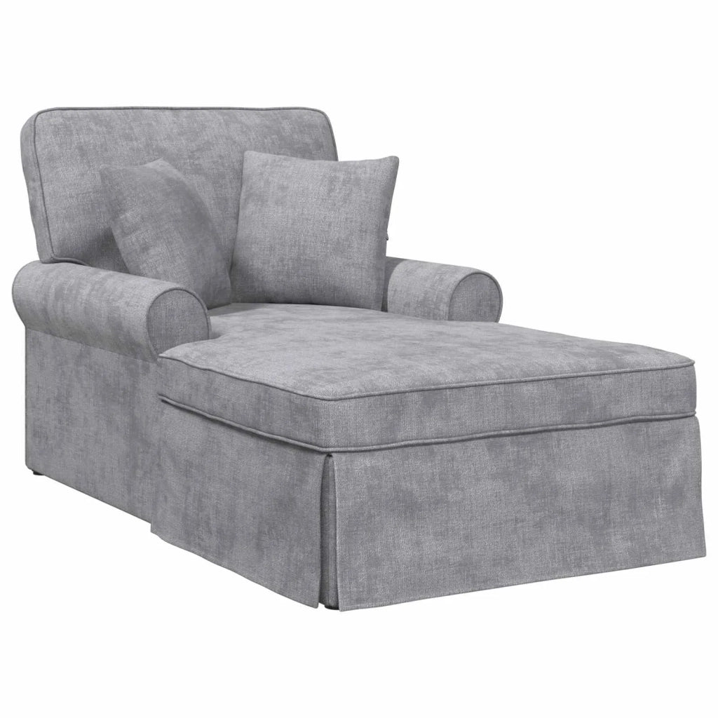 Chaise Longe con Gonna Grigio Chiaro 157 x 91 x 91 cm ARES