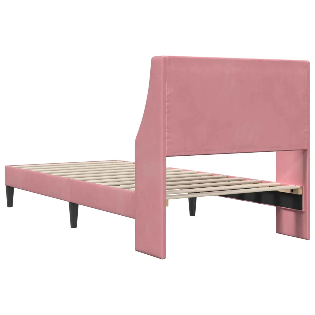Struttura del letto con testiera Rosa 80 x 200 cm Velluto