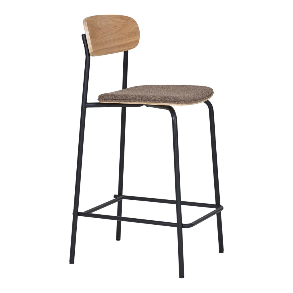 Set di 2 Sgabelli Alti Estepona, Marrone, Poliestere, 49x42,5x95 cm