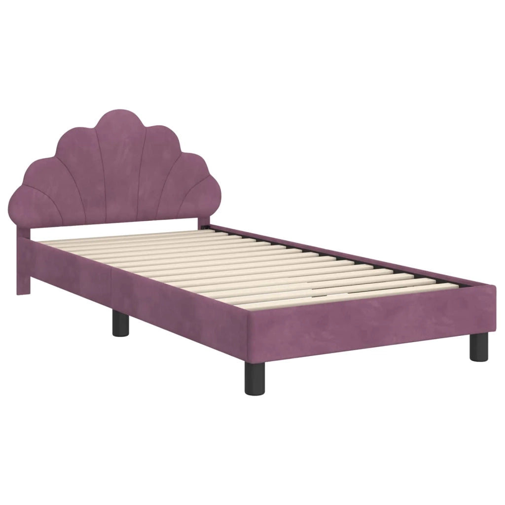 Struttura letto bambini con testata Viola 80 x 200 cm Velluto 42011152