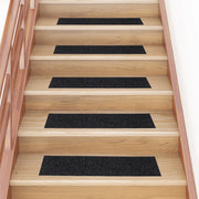 Tappetini per scale autoadesivi 15 pz 76x20 cm neri rettangolari 326926