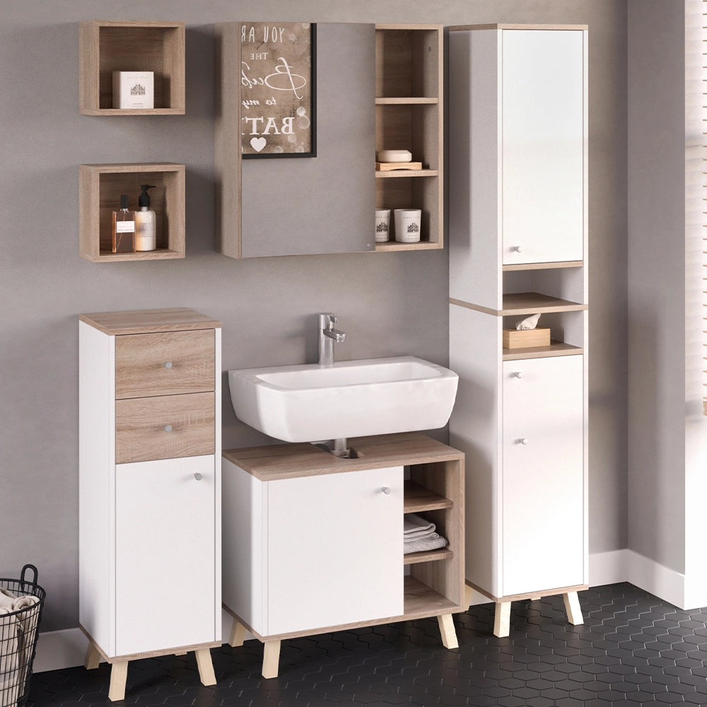 Vicco Set mobili bagno Bianco 5 parti