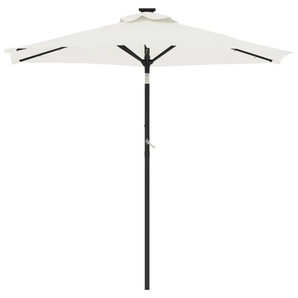 Ombrellone Giardino con LED Palo Acciaio Bianco 225x225x212 cm 4005066