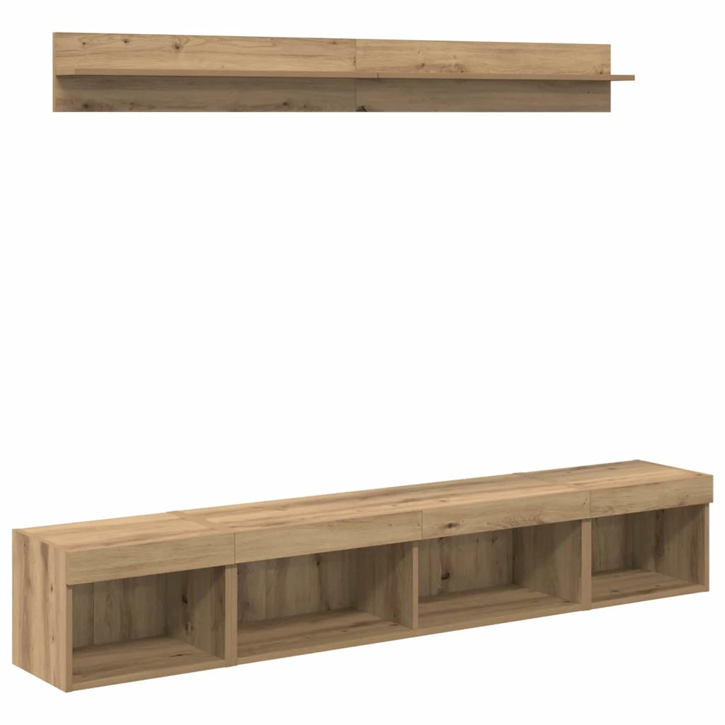 Set di Mobiletto da TV a Parete 5 pcs Rovere artigianale 3402953