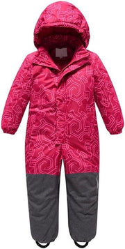 Skituta per bambini e ragazzi - unisex con cappuccio rimovibile, impermeabile e resistente al vento - kit di sci con giacca e pantaloni.