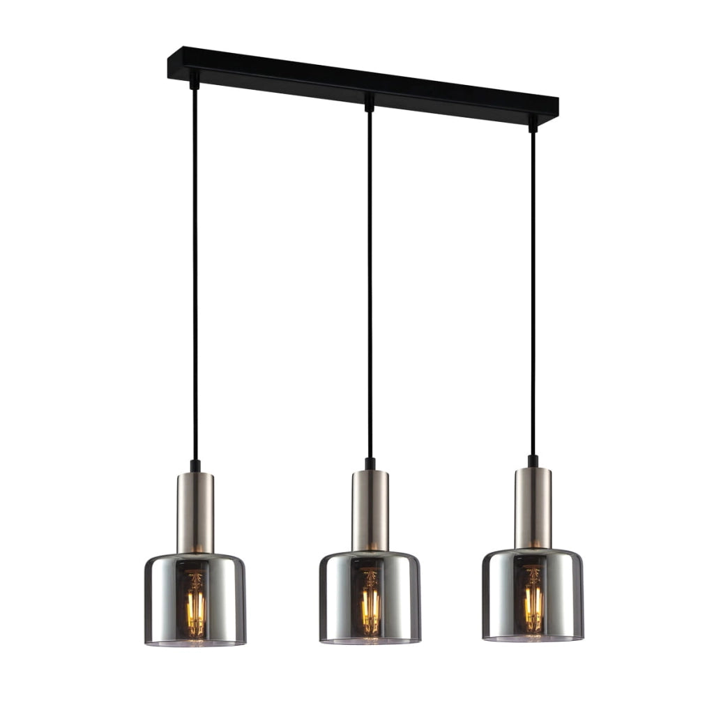 Lampadario Italux Santia moderno nero/argento 3xE27