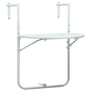 Tavolo da Balcone Pensile Bianco 60x64x83,5cm Plastica Rattan cod mxl 34206