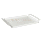 vassoio grande in stile floreale fior di loto Bianco marmo in Ferro 46x30cm