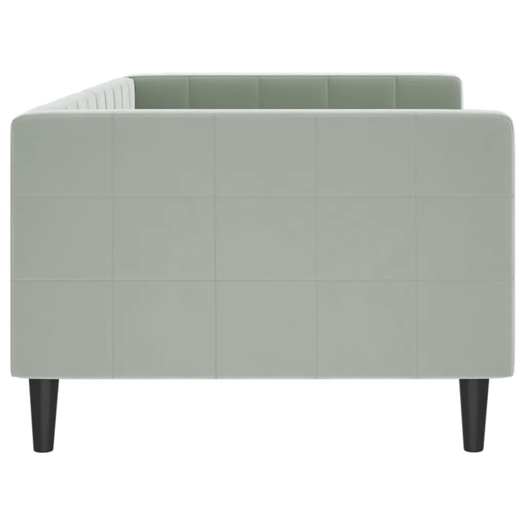 Letto da Giorno Grigio Chiaro 90x200 cm in Velluto