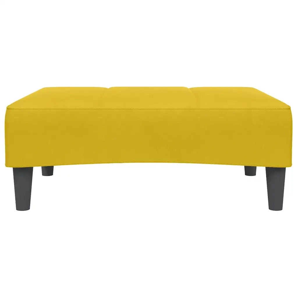 Divano Letto 2 Posti con Sgabello Giallo in Velluto