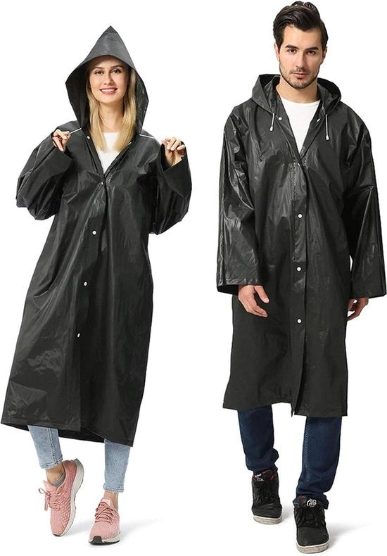 Poncho per donne e uomini - riutilizzabile e impermeabile - respirante e trasparente - ombrello da pioggia - 2 pezzi