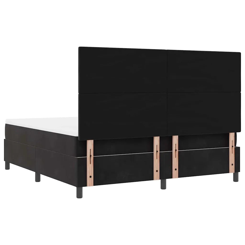 Letto a Sorgente LED con materasso Nero 180 x 200 cm Velluto 3343330