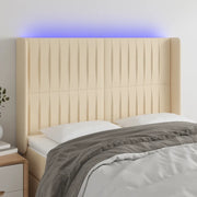 Testiera a LED-Testata con LED Crema 147x16x118/128 cm in Tessuto 867165