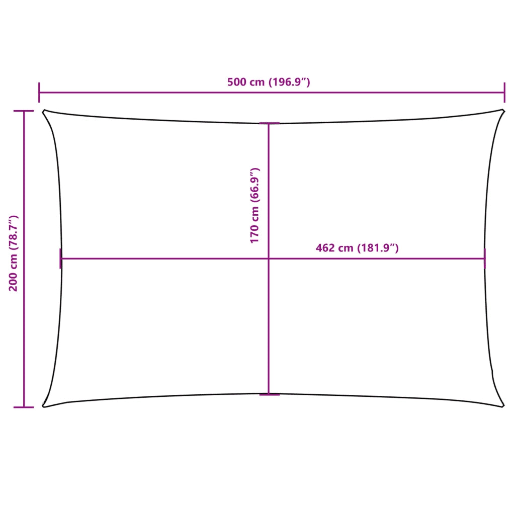 Vela Ombreggiante-Parasole a vela Oxford Rettangolare 2x5 m Marrone