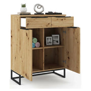 Madia Fiastrone, Credenza 2 Cassetti, 78x37x99h cm Marrone Rovere Nodi
