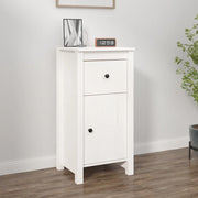 Credenza Bianca 40x35x80 cm in Legno Massello di Pino 813756