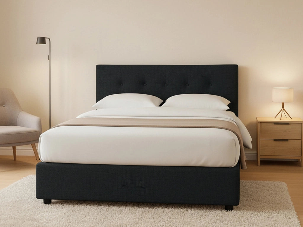 Bolton, Letto Piazza e Mezza Sfoderabile Made in Italy, Grigio Scuro