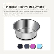Bacetto per Animali di Alta Qualità - Resistente allo Slittamento - Materiale in Acciaio Inossidabile - Idoneo per Lavastoviglie - Dimensione S - 14 cm - di Alta Qualità - Mangiatoia per Cani