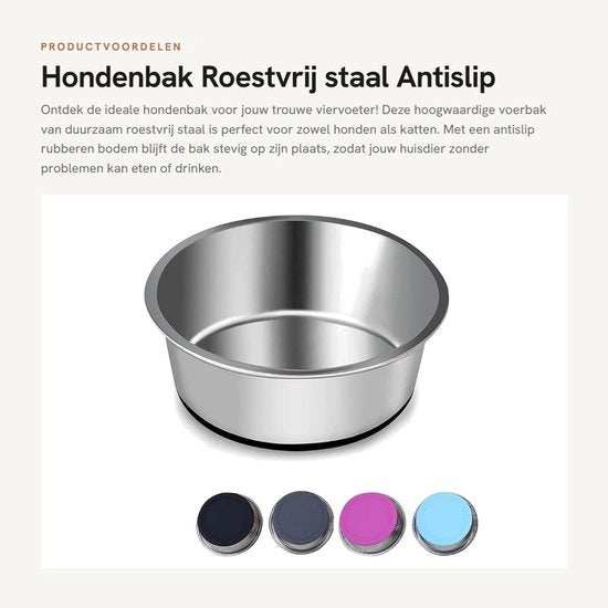 Bacetto per Animali di Alta Qualità - Resistente allo Slittamento - Materiale in Acciaio Inossidabile - Idoneo per Lavastoviglie - Dimensione S - 14 cm - di Alta Qualità - Mangiatoia per Cani