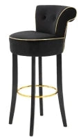 Sgabello Bar Luxy Nero cm 46X48X96