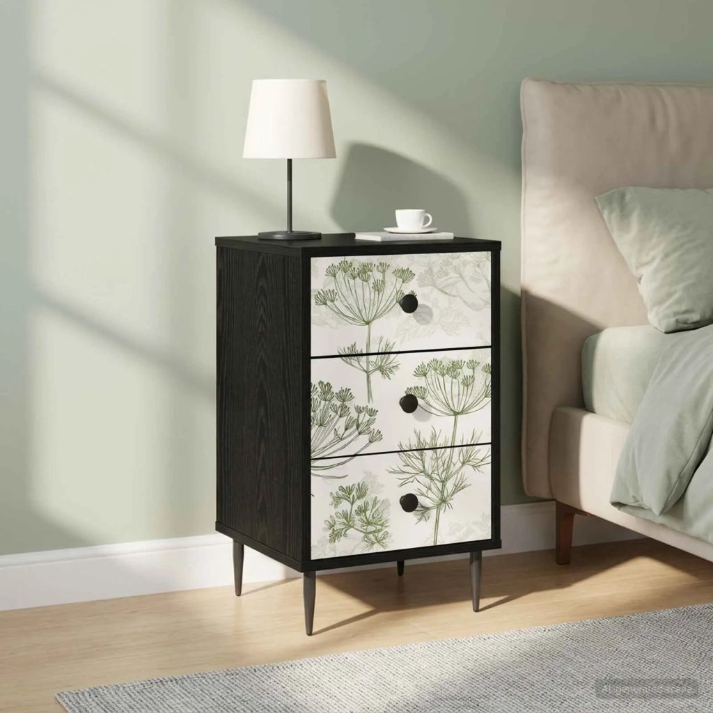Armadio da Notte GOTHA 2 pz Rovere Nero 36 x 33 x 61 cm 8007348