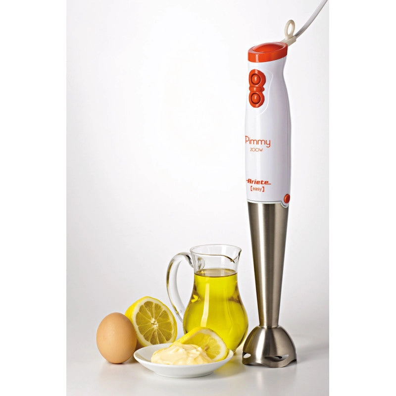 Frullatore a immersione - Lame in Acciaio Inox - 2 velocità - 200W - Bianco e Arancio