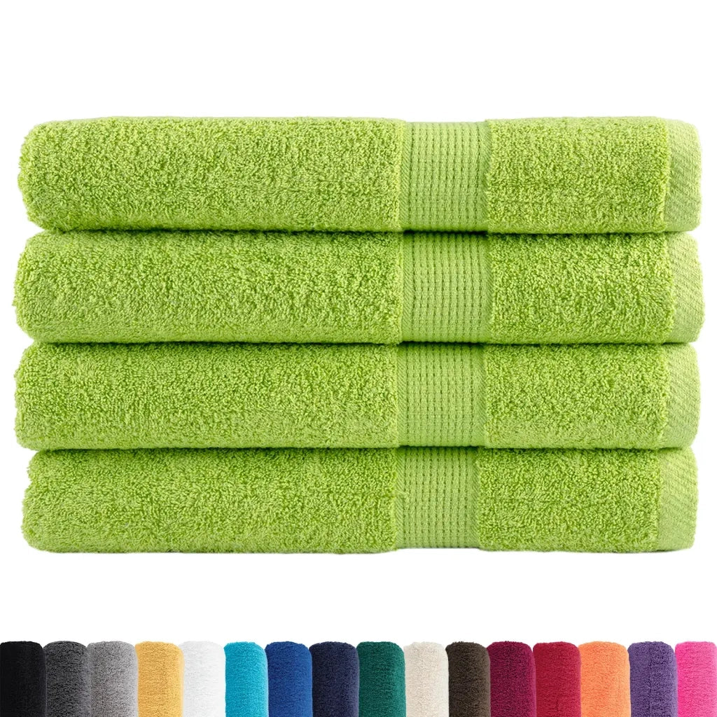 Asciugamani Premium SOLUND 4 pz Verdi 100x200 cm 600 g/m² 137510
