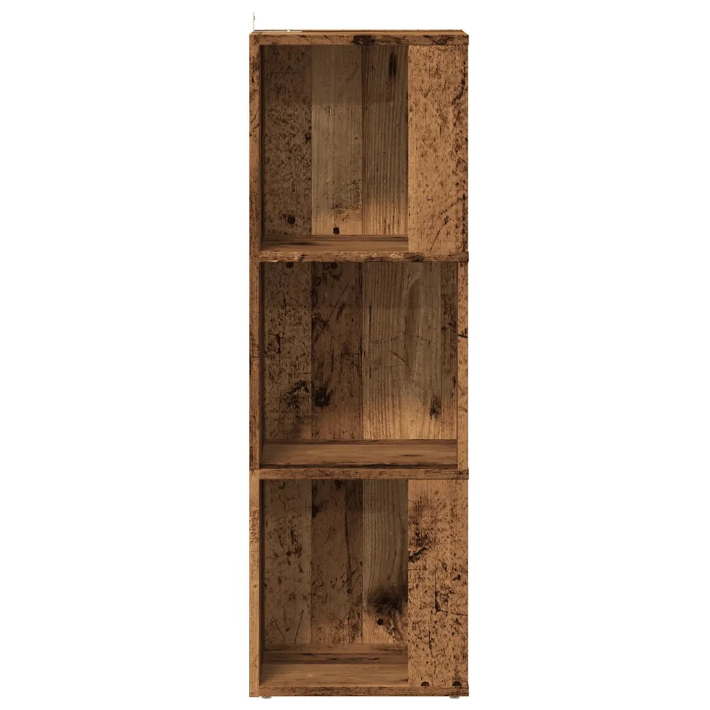 Mobile angolare classico contenitore compatto 33 x 33 x 100 cm legno composito finitura effetto legno anticato 02_0050928
