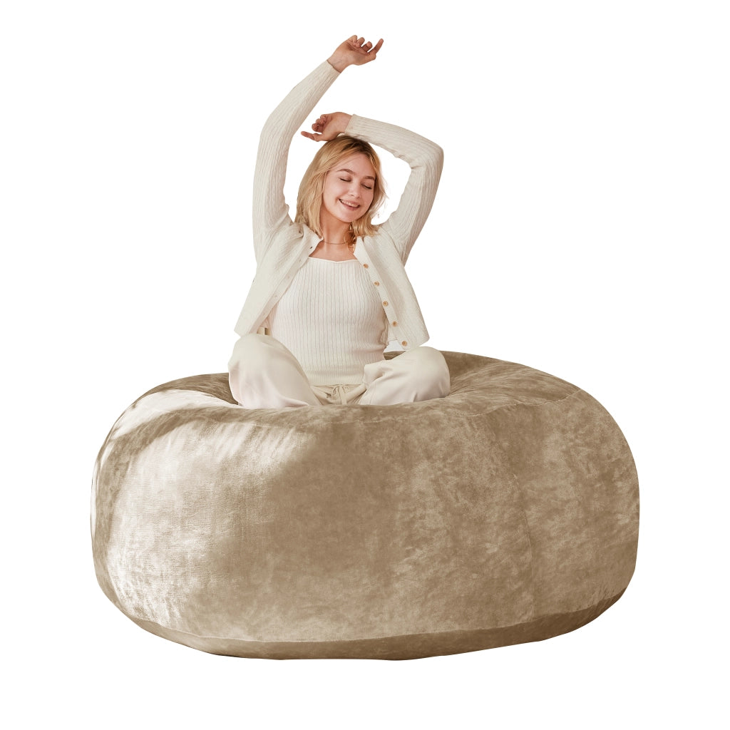 Pouf letto con supporto allevia pressione e forma personalizzabile, sfoderabile, per relax e ospiti, in spugna, apricot