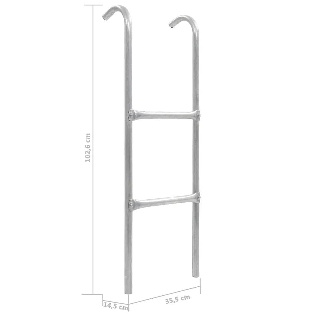 Scaletta per Trampolino Elastico 2 Gradini in Acciaio Argento 102,6 cm 92409