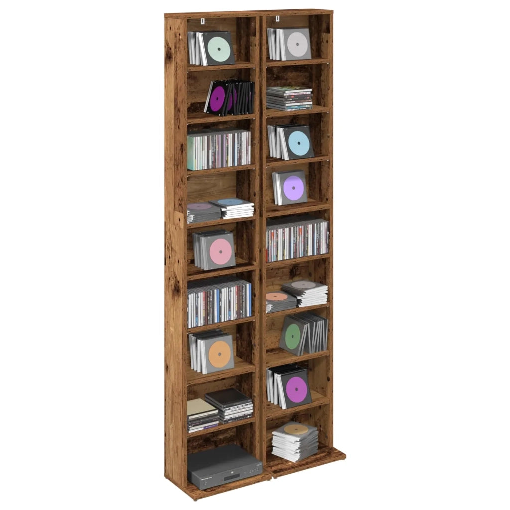 Mobile per CD 2 pz Legno antico 33 x 23,5 x 175 cm 8012655